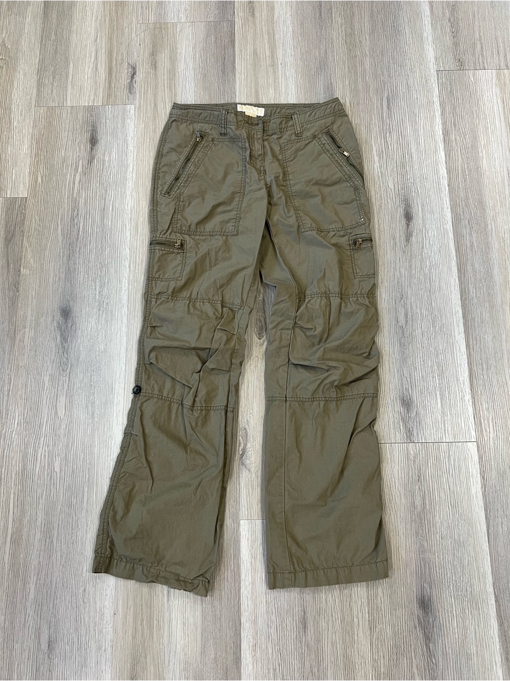 Michael Kors Olive Cargo Trousers with Zip Pockets - Picture 1 of 13